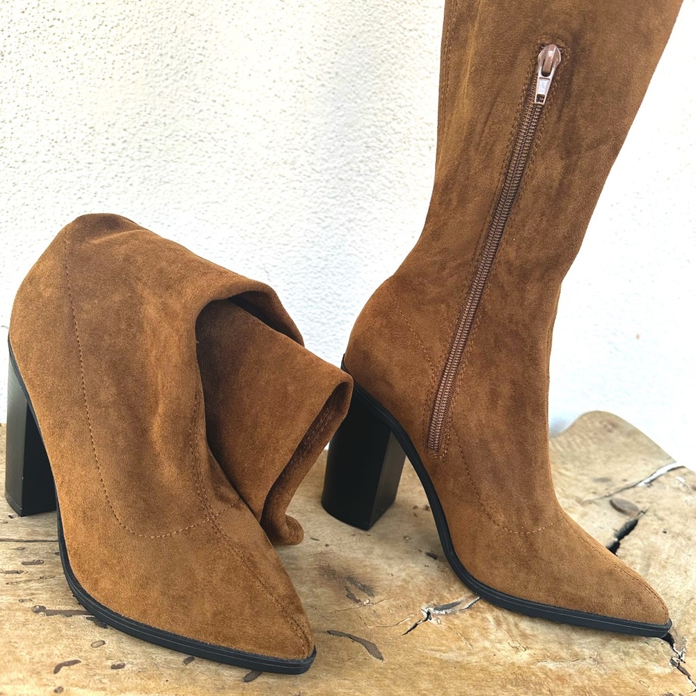 Forever 21 - Over The Knee Brown Swede Boots